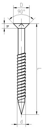 Гвоздь-шуруп чертеж 7811-7071